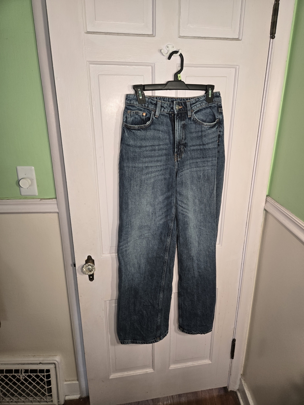 H&M Women's Blue Wide-Leg Denim Jeans Size 4